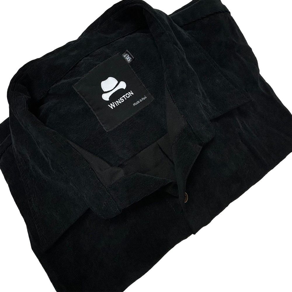 Winston 5XLT BIG & TALL Corduroy‎ Button Up Shirt Black Classic EUC